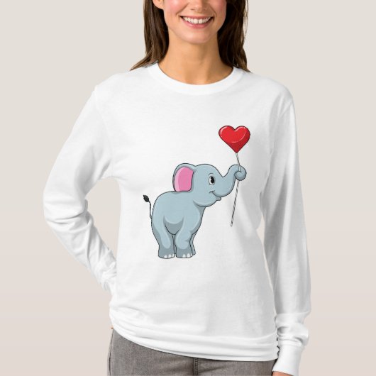T-shirt Eléphant avec ballon cardiaque (Devant)