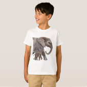 T-shirt Eléphant avec bébé éléphant (Devant entier)
