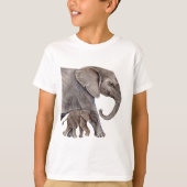 T-shirt Eléphant avec bébé éléphant (Devant)