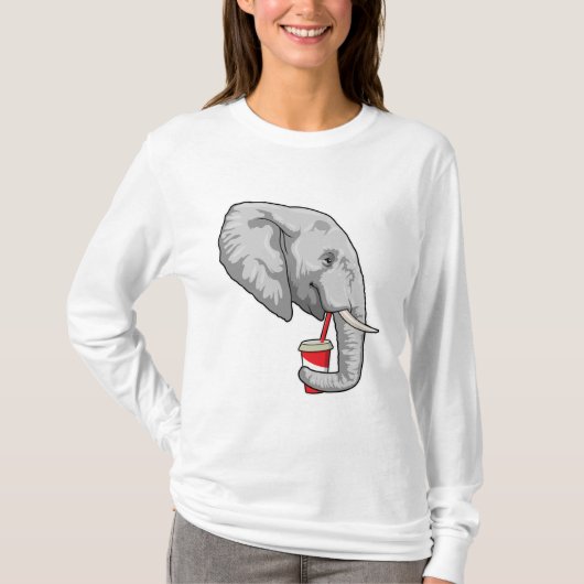 T-shirt Eléphant avec boisson (Devant)