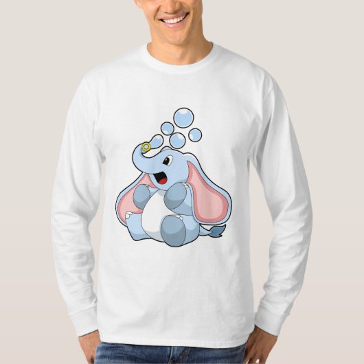 T-shirt Eléphant avec bulles d'eau (Devant)