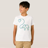 T-shirt ÉLÉPHANT avec cœur (Devant entier)