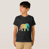 T-shirt Éléphant avec des lignes (Devant entier)