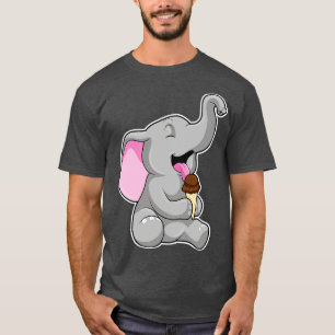 T-shirt Éléphant avec glace au gaufre au chocolat