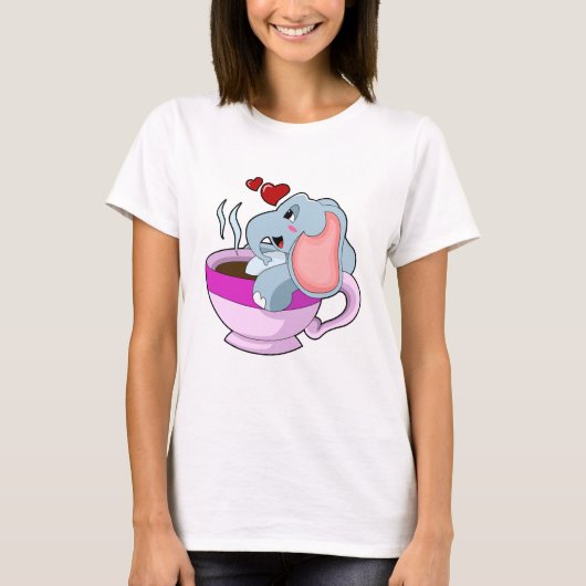 T-shirt Elephant avec la coupe du café (Devant)