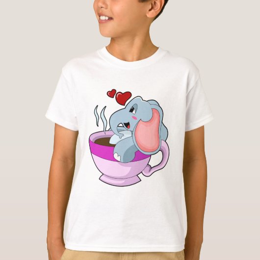 T-shirt Elephant avec la coupe du café (Devant)