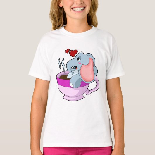 T-shirt Elephant avec la coupe du café (Devant)