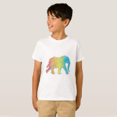 T-shirt Eléphant avec lignes (Devant entier)