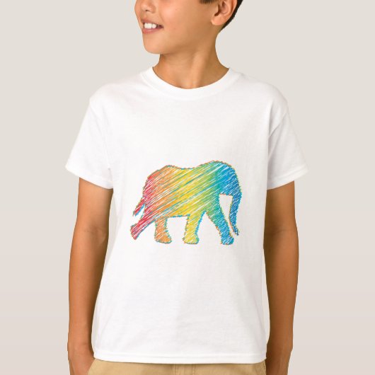 T-shirt Eléphant avec lignes (Devant)