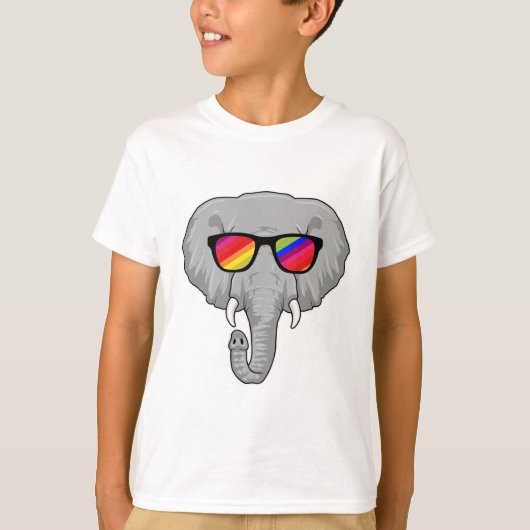T-shirt Eléphant avec lunettes de soleil (Devant)