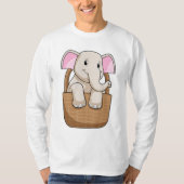 T-shirt Eléphant avec panier (Devant)