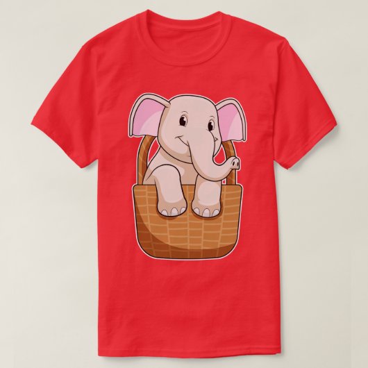 T-shirt Eléphant avec panier (Design devant)