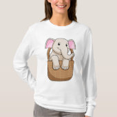 T-shirt Eléphant avec panier (Devant)