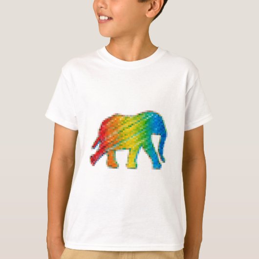 T-shirt Eléphant avec Pixels (Devant)
