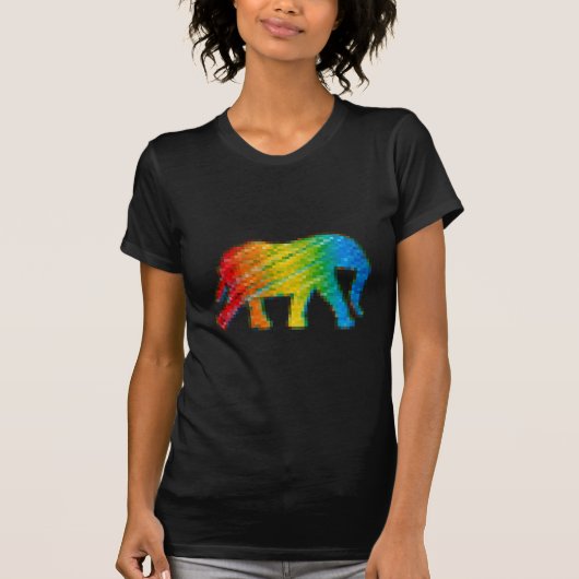 T-shirt Eléphant avec Pixels (Devant)