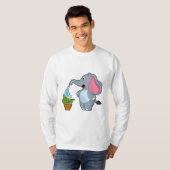 T-shirt Eléphant avec Plante (Devant entier)