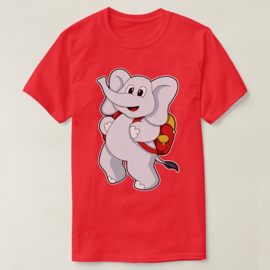 T-shirt Eléphant avec sac à dos (Design devant)