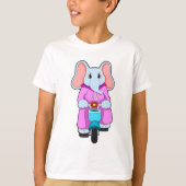 T-shirt Eléphant avec vélo (Devant)
