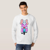 T-shirt Eléphant avec vélo (Devant entier)