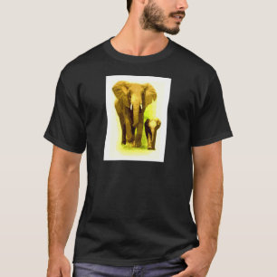 T-shirt Elephant & Baby Elephant Walking