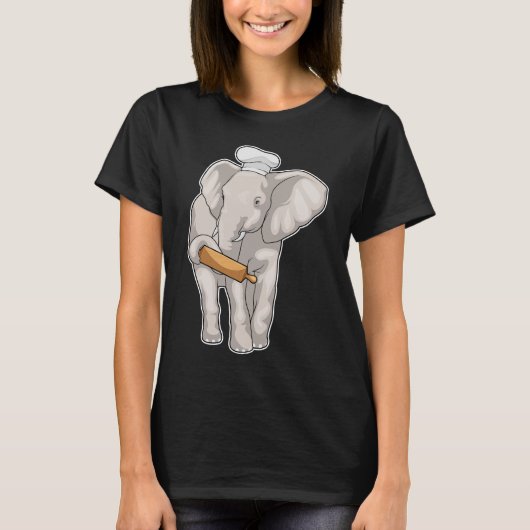 T-shirt Eléphant Baker Pince à rouler (Devant)