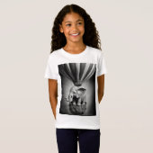 T-Shirt Elephant bébé dans un ballon à air chaud (Devant entier)