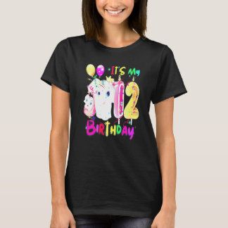T-shirt Elephant Birthday It's My 12th Birthday Girls Elep