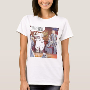 T-shirt Éléphant Blanc Drôle Dans La Pièce