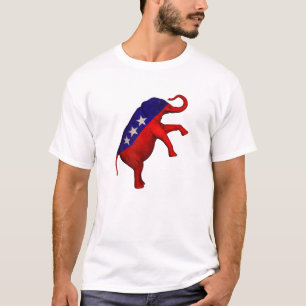 T-shirt Éléphant blanc et bleu rouge