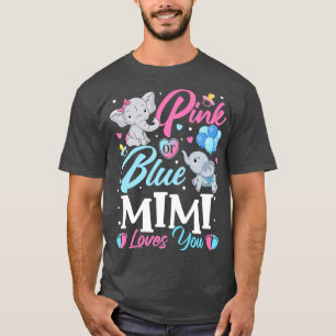 T-shirt Elephant bleu rose Mimi vous aime Grossesse Révéla