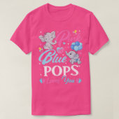 T-shirt Eléphant bleu rose POPS vous aime Grossesse Révéle (Design devant)