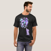 T-shirt Eléphant bleu violet Ballons Rheumatoid Arthrite (Devant entier)