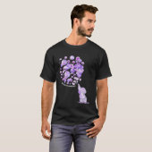 T-shirt Elephant Blowing Upp Purplee Balloons Fibromyalgia (Devant entier)
