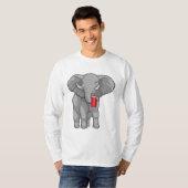 T-shirt Eléphant Boire de la tasse (Devant entier)