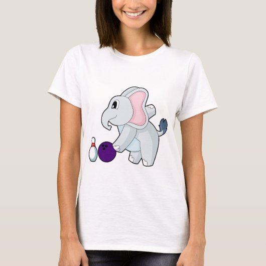 T-shirt Elephant Bowling Bowling ball Bowling pin (Devant)