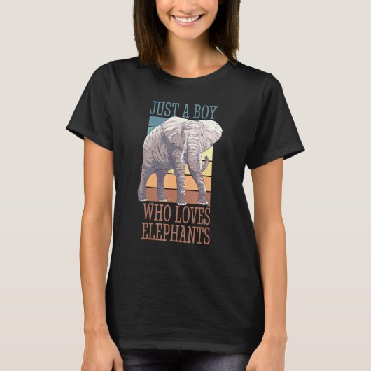 T-shirt Elephant Boy Love Spirit Animal Retro (Devant)