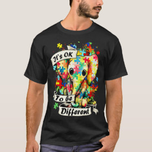 T-shirt Éléphant C'est Ok D'être Différent Maman Autisme P
