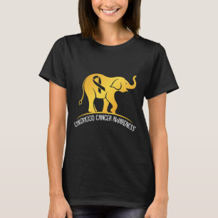 T-shirt Elephant Childhood Cancer Awareness Ribbon Warrier