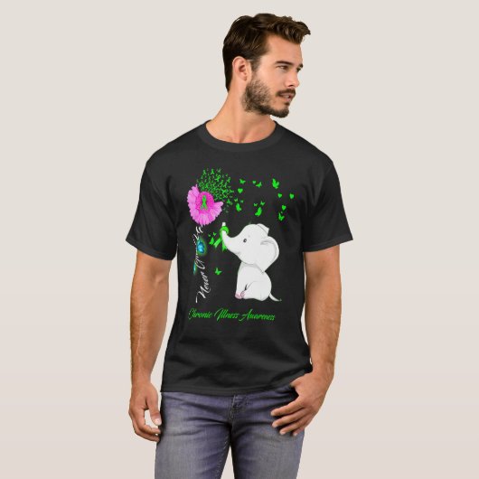 T-shirt Elephant Chronic Illness Awareness  Chronic Illnes (Devant entier)