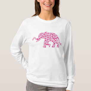 T-shirt Eléphant Coeurs roses