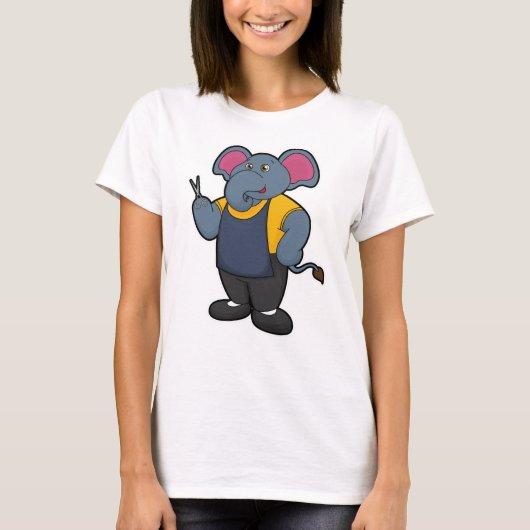 T-shirt Elephant coiffeur avec ciseaux (Devant)