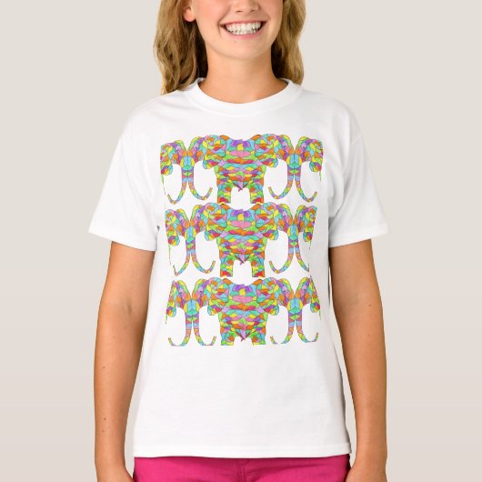 T-shirt éléphant coloré (Devant)