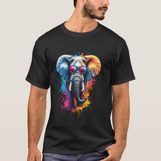 T-shirt Éléphant coloré (Devant)