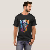 T-shirt Éléphant coloré (Devant entier)