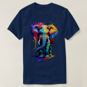 T-shirt Eléphant coloré mignon Eléphant africain (Design devant)