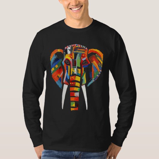T-shirt Elephant colourful artwork  animal motif animal el (Devant)