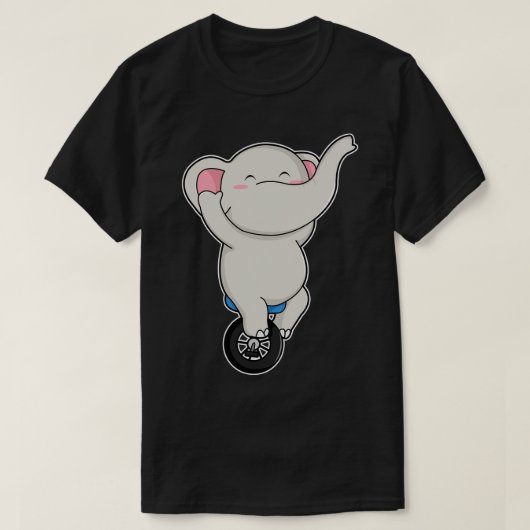 T-shirt Eléphant comme artiste au cirque avec pneus (Design devant)