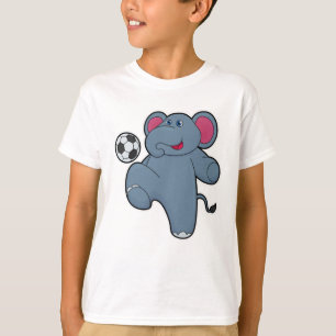 T-shirt Elephant comme joueur de football avec balle de fo