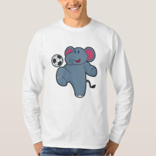 T-shirt Elephant comme joueur de football avec balle de fo