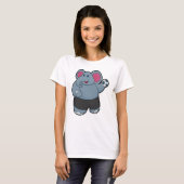 T-shirt Elephant comme joueur de handball avec Handball (Devant entier)